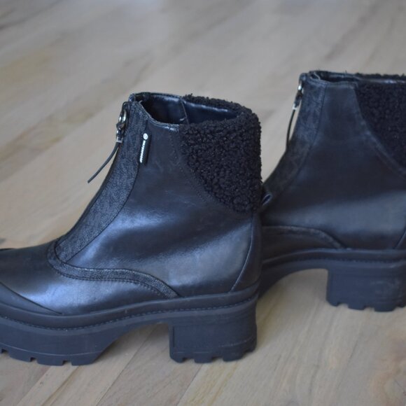 Michael Kors Women Channing Waterproof Black Rain Platform Lug Sole Boots - Picture 4 of 11